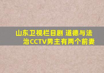 山东卫视栏目剧 道德与法治CCTV男主有两个前妻